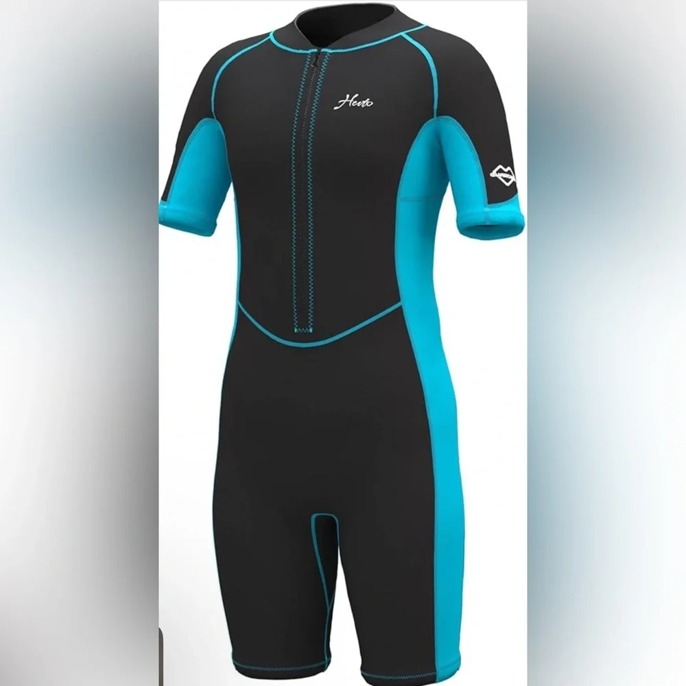 Hevto Kids Wetsuit Shorty for Boys 2mm Neoprene Thermal Front Zip Size 13 - Picture 1 of 8